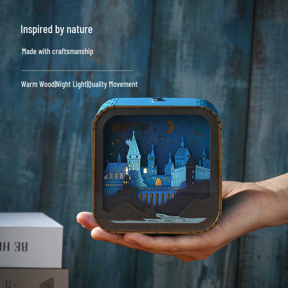 Ночник «Гарри Поттер Хогвартс» из дерева – Креативный подарок на день рождения и настольное украшение для детей