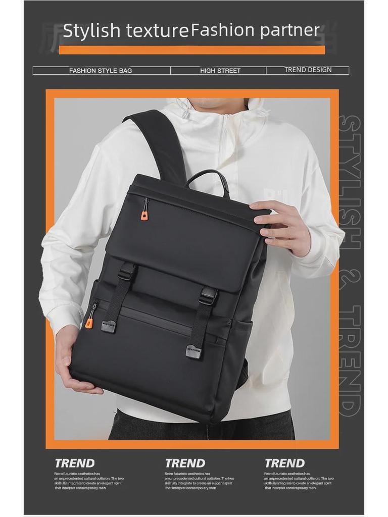 Men's Large Capacity Fashion Backpack - Casual Computer and Shoulder Bag with Front Cross Design