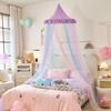 Rainbow Bed Canopy for Girls Dreamy Kids Princess Dome Bed Tent Breathable