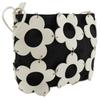 CELINE flour Shoulder Bag Off White/Black leather/canvas flour Women Used