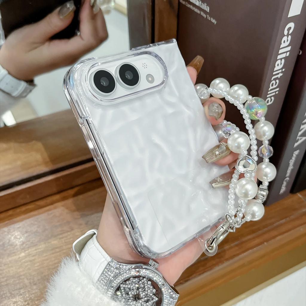 Luxury For 3D Water Ripples Wrinkles Phone Case for iPhone Ultra iPhone Fold Shockproof Bumper Transparent Cover for 18 Fold