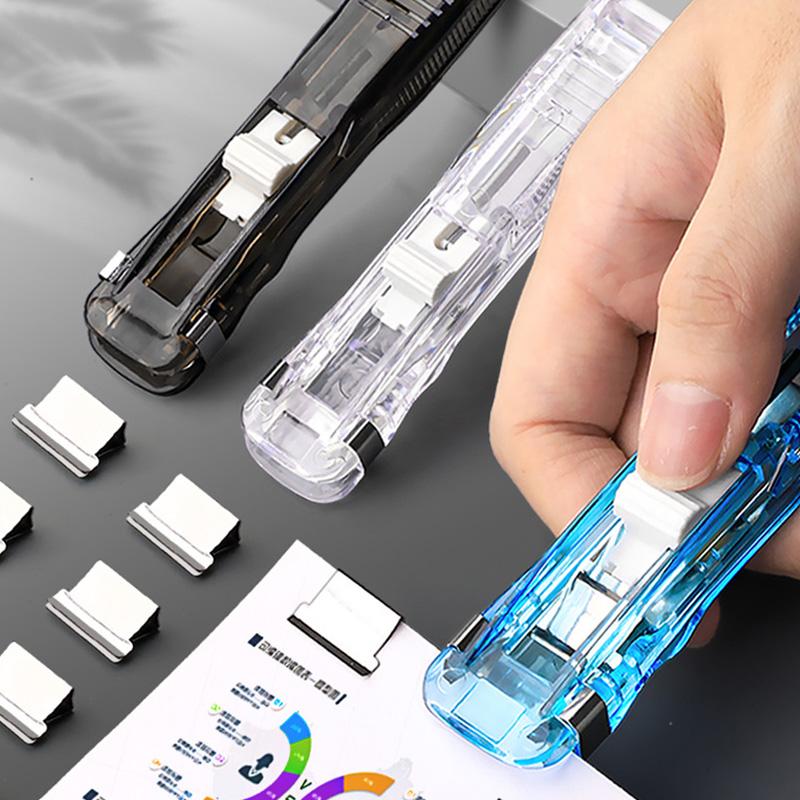 1 шт. мини пластиковые школьные принадлежности ручной зажим инструменты для переплета нажимной степлер для документов
