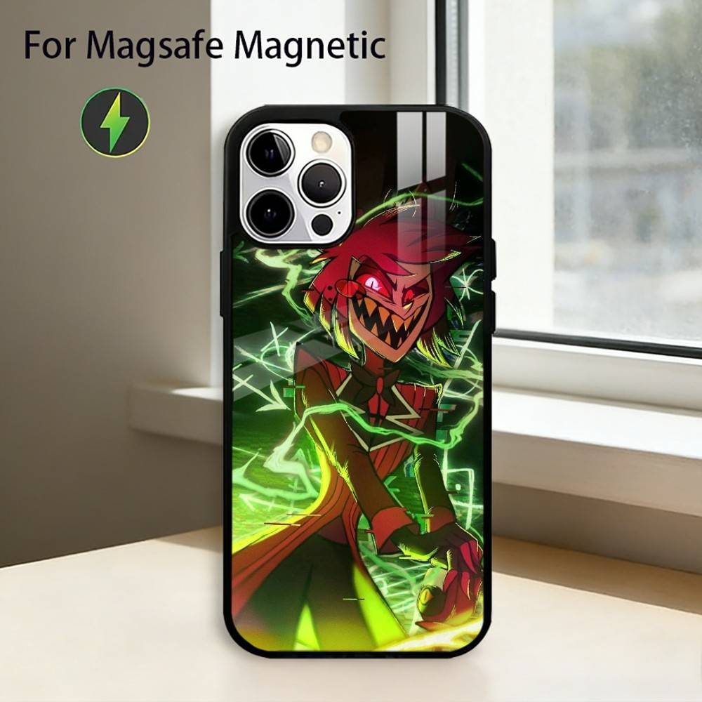 H-HazbinS H-Hotels AlastorS Phone Case For iPhone17,16,15,14,13,12,11 Plus,Pro Magnetic For Magsafe Wireless Charging