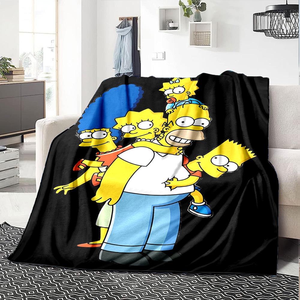 1pc Simpsons Family Portrait Flannel Blanket,Ultra Soft Warm Plush Throw for Home Bedroom Bed Sofa Cover Camping Picnic gift Y72440