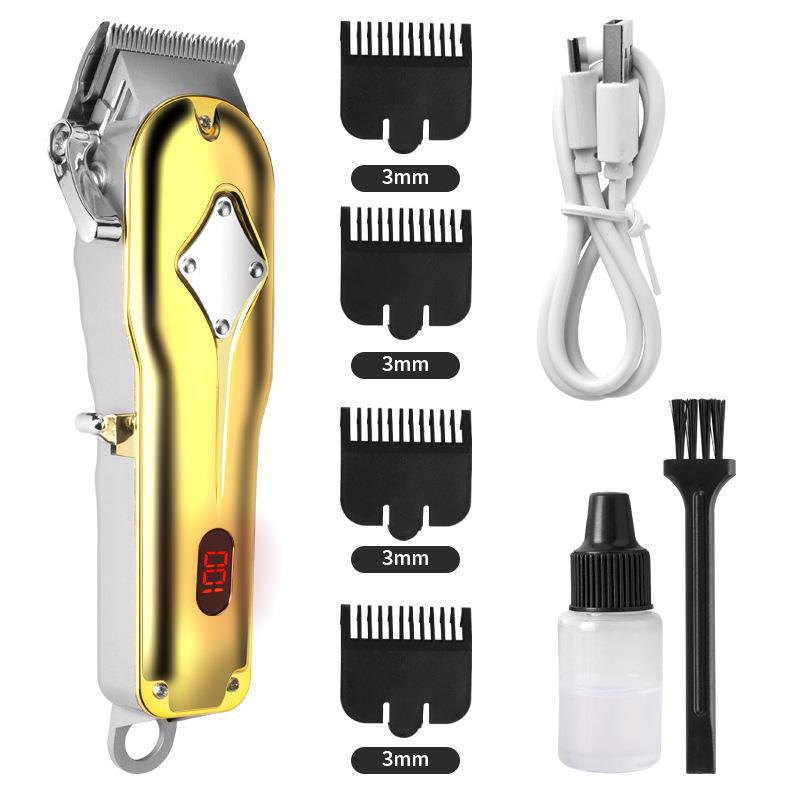 Professional LCD Hair Clipper with USB Charging for Hairdressing