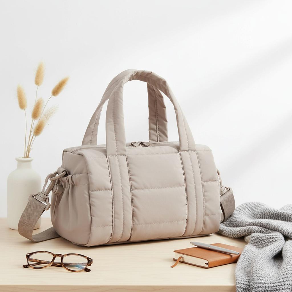 Женская стеганая дорожная сумка из нейлона с регулируемым ремнем, сумка через плечо для спорта и путешествий