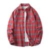 Men Shirt Plaid Loose Street Long Sleeve Casual Shirt Black Oversized Soft Shirt Spring Autumn