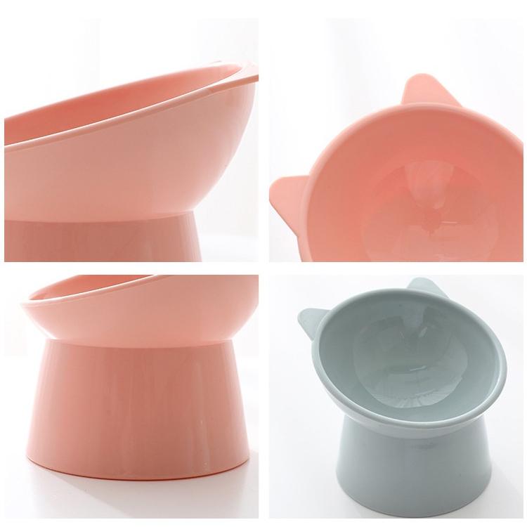 Высокая наклонная миска для домашних животных в скандинавском стиле, симпатичная пластиковая миска для кошек, маленькая миска для корма для собак, противоударные товары для домашних животных