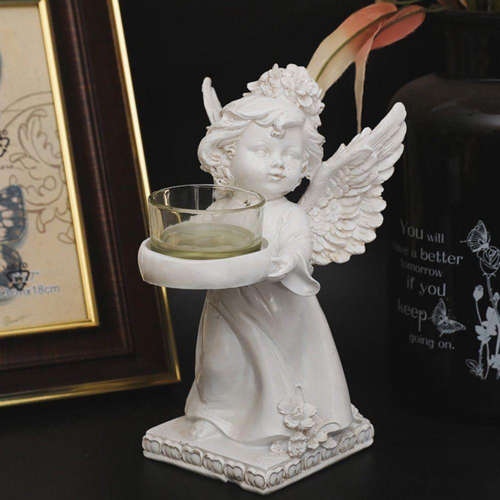 Decorative Angel Candle Holder Nordic Angel Display Holder Resin Angel Ornament Table