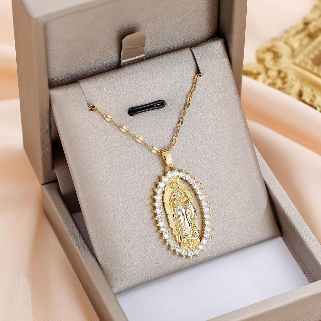 Кольцо Мадонна кулон ожерелье темперамент свет роскошь нишевый дизайн аксессуары.