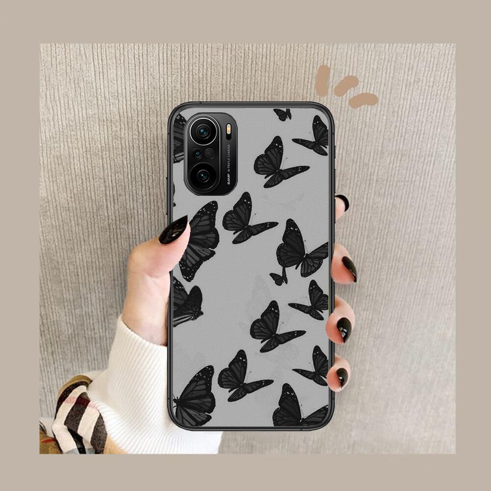 Красивый чехол для телефона с рисунком бабочки для xiaomi redmi POCO F1 F2 F3 X3 Pro M3 9C 10T Lite NFC черный чехол силиконовый задний Prett