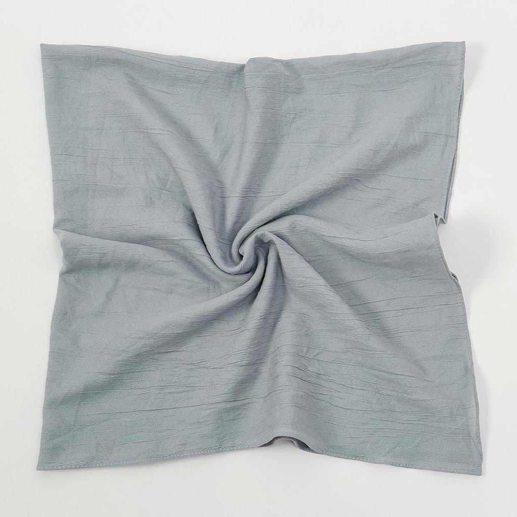 Однотонный мягкий дышащий полиэстеровый квадратный шарф - Женский европейский/американский головной платок, Повседневный солнцезащитный декоративный шелковый шарф