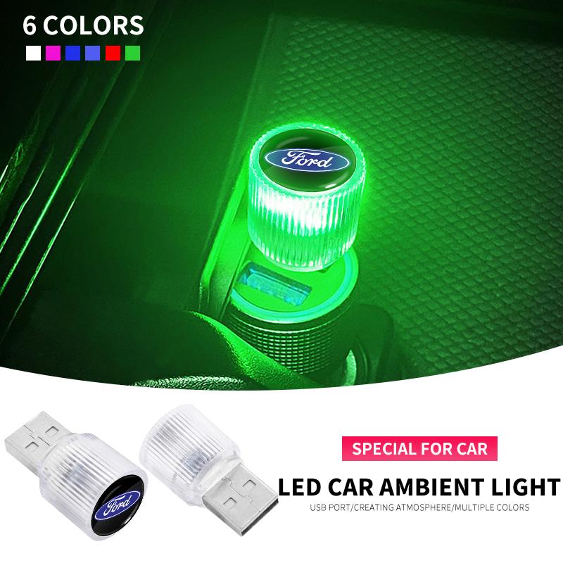 1pcs USB car interior LED car atmosphere lighting For Ford mk2 mk3 Ranger Mondeo mk4 S-MAX Kuga Mustang Fusion Car Styling