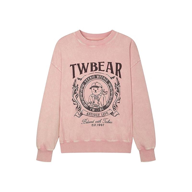 Teenie Weenie Women's 2025 Spring Bear Letter Crewneck Sweatshirt