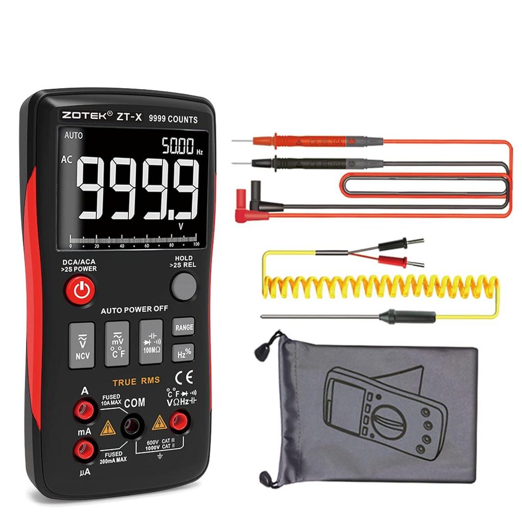 ZOYI ZT-X Digital Multimeter T-RMS Auto Range EBTN LCD DC AC Voltmeter Ammeter Current Capacitor Ohm Temp Hz NCV Tester