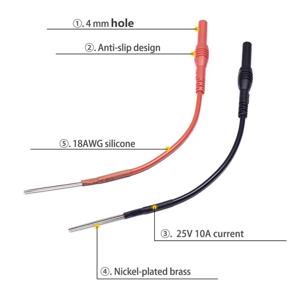 Гибкие силиконовые ложкообразные щупы для тестирования разъема типа «банан» 4 мм, 2 шт.