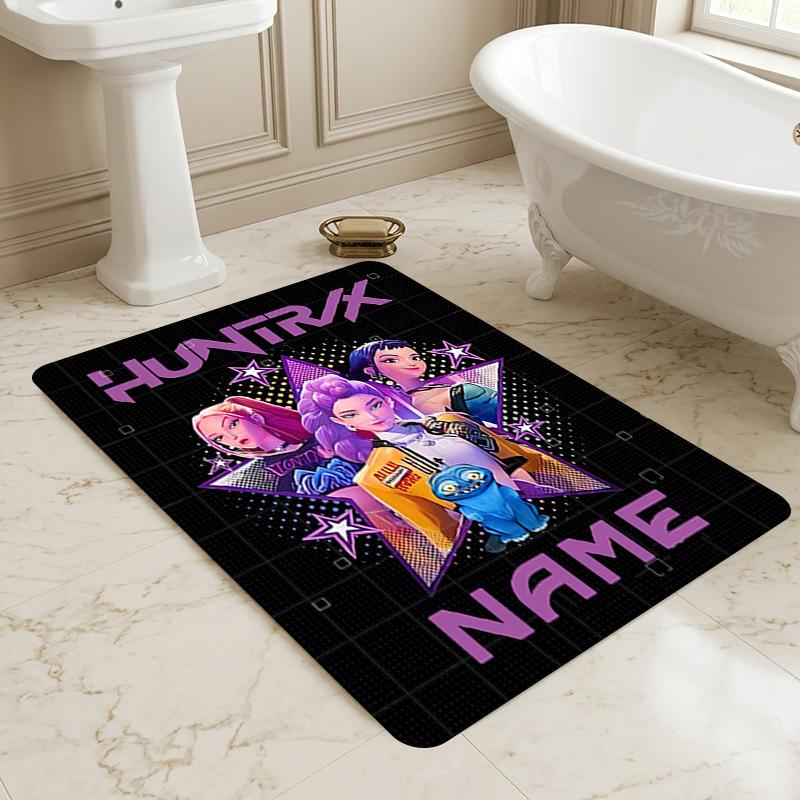 Personalized Name Huntrix Name Living Room Non-Slip Area Rug Soft Carpet for Bedroom Playroom Sofa Office Home Decor Doormat