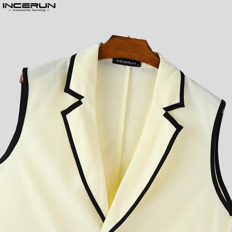 INCERUN Мужской стеганый безрукавный жилет на пуговицах и комплекты длинных прямых брюк