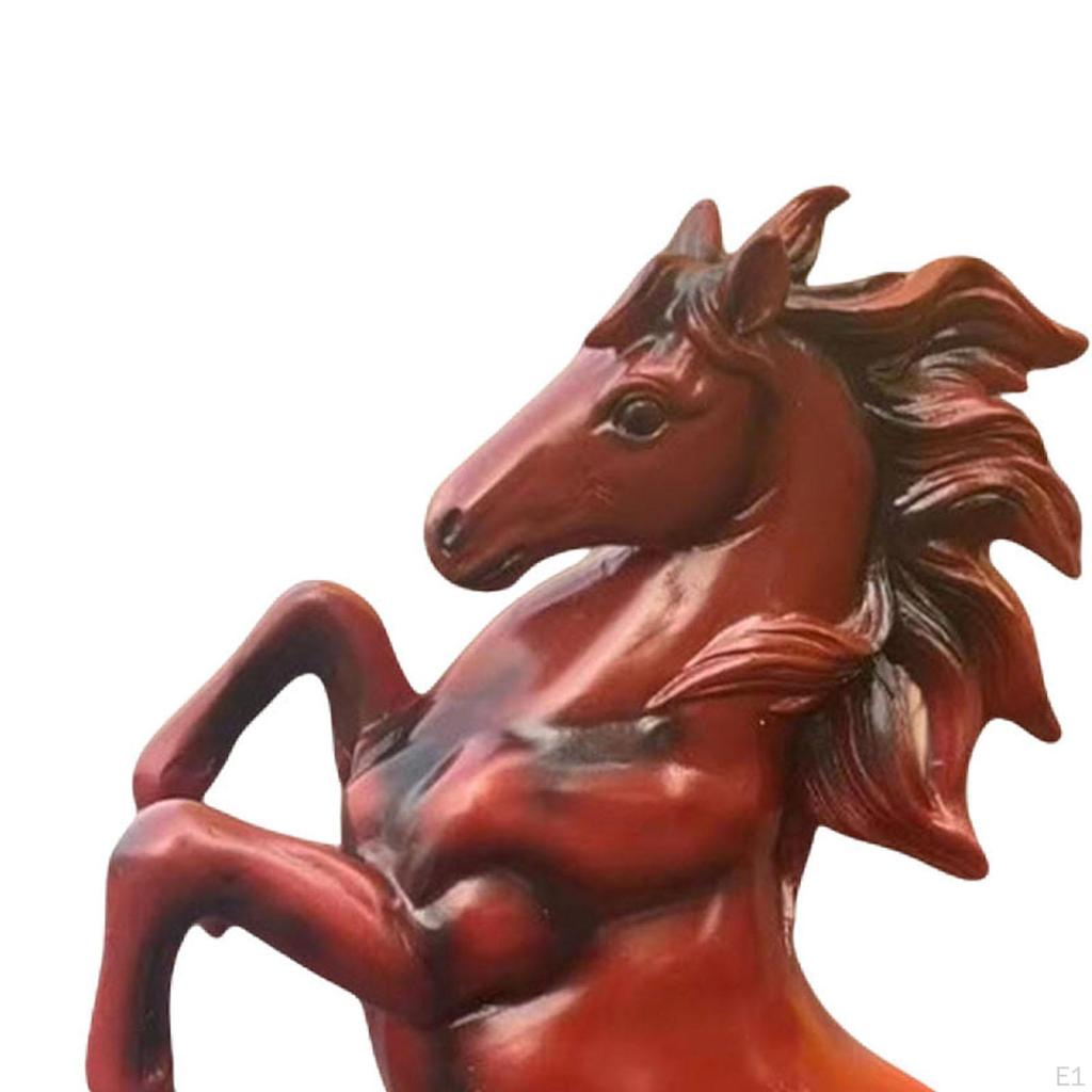 Horse Statue Art Figurine Rustic Chinese Feng Shui Luxury Animal Sculpture Tabletop Ornament for