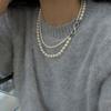 Clavicle Chain Pearl Pendant Double Layered Pearl Chain Beads Sweet Pearl Chain Choker Party