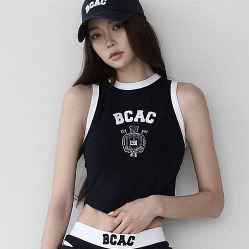 Camisole Short South Korea Badblood Outwear Base Embroidery Sleeveless American Sexy T-shirt for Women Trendy