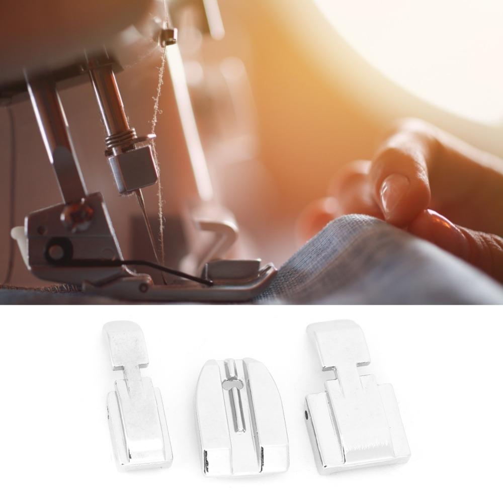 3pcs Stainless Steel Zipper Presser Foot Silver Color Sewing Machine Presser Foot  Home Sewing