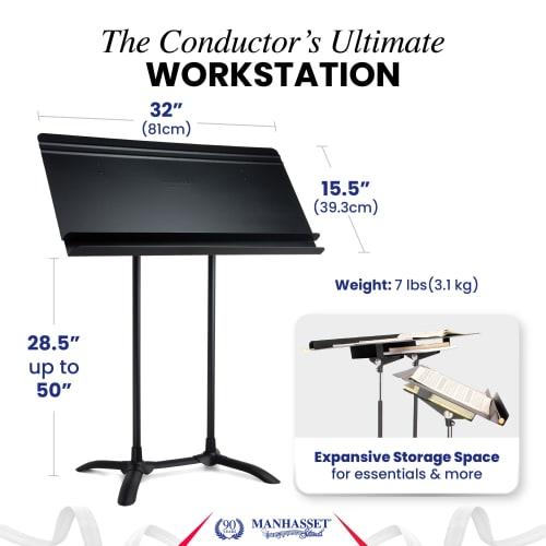 Manhattan Music Stand M54 Regal Conductor's Stand, Black
