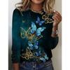Женские хлопковые футболки, модная футболка с 3D принтом бабочки для женщин, повседневная уличная одежда, топы с длинными рукавами, женская одежда, футболки, новинка