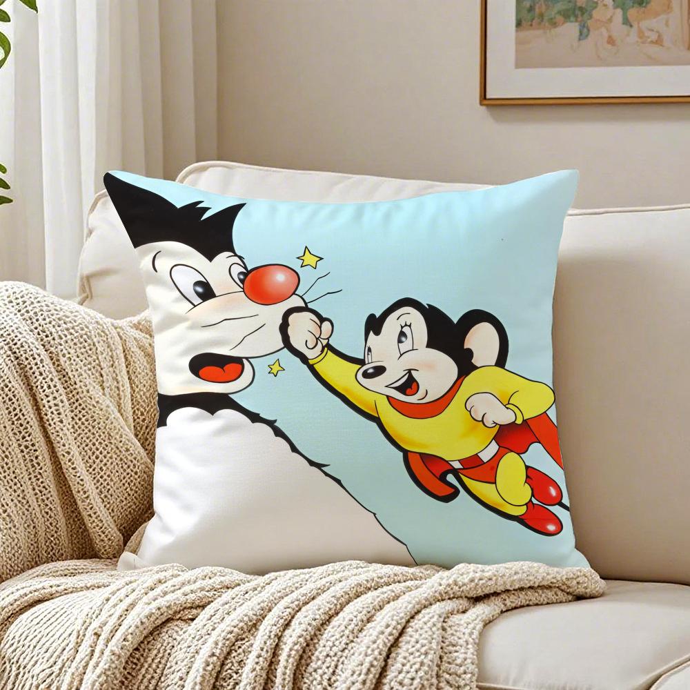 Cartoon TThe Mighty Mouse Playhouse Cushion Cover Pillowcase Antidustmite living Room Sofa Decor Cushion Room