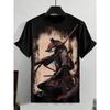 Summer Round Neck 3D Animal Warrior Print Top Fashionable Casual Short Sleeved Men's T-shirts
