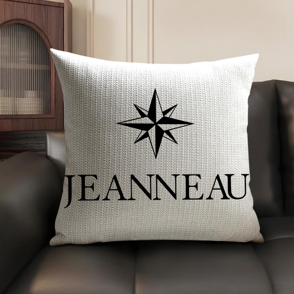 Чехол на подушку с логотипом J-Jeanneaus Yachts Натуральный лен Органическая ткань Двусторонняя печать Диван Домашний декор Подарок Наволочка