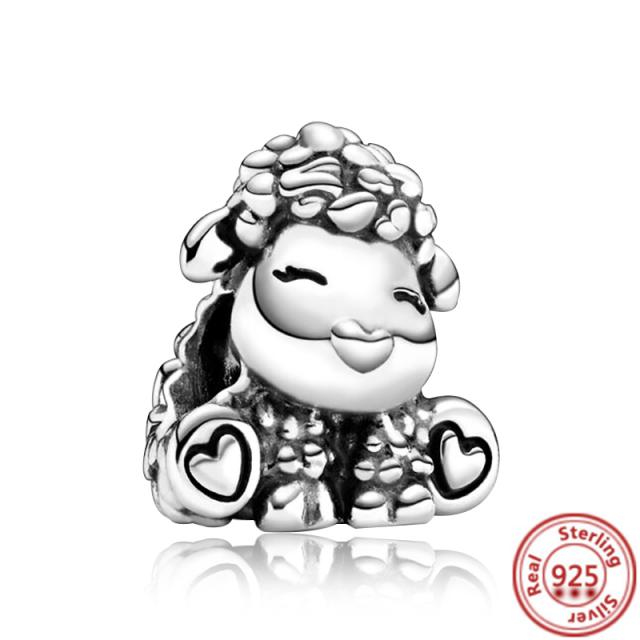 925 Silver Animal Character Love Series Clip Beads Pendant Fit Original  Charm Accessories Bracelet for Women DIY Jewelry