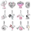 Новые Медные Шармы Подвеска Любовь Свадебное Предложение Розовый Букет Шарм Для Женщин Браслет Помолвочные Ювелирные Изделия Подарок