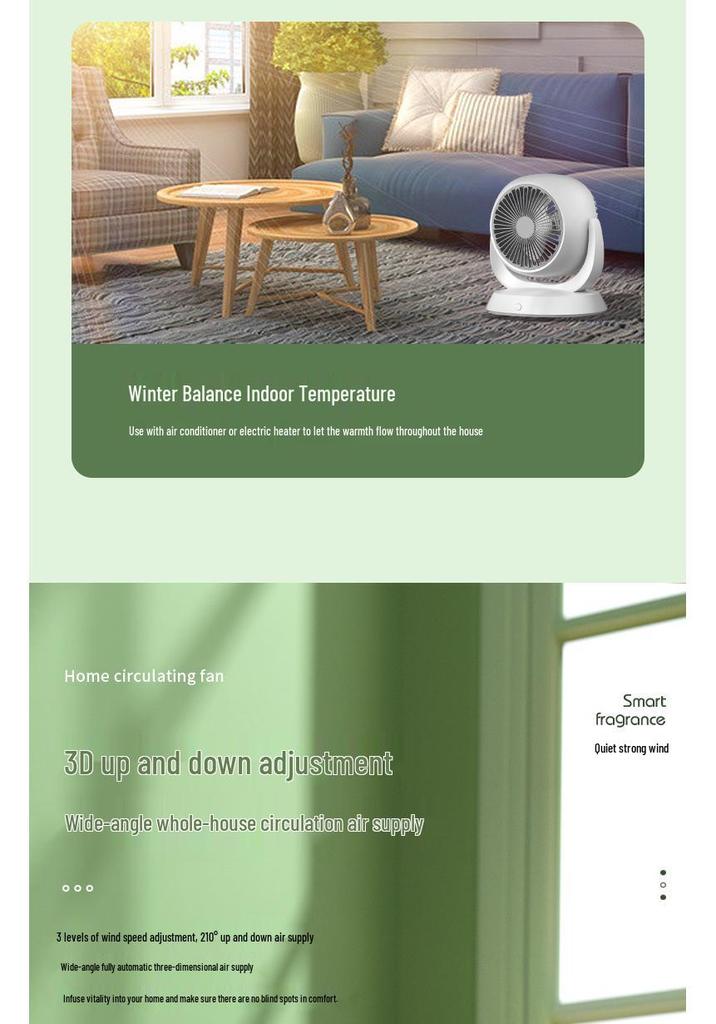 Compact USB-Powered Desktop Air Circulator Fan