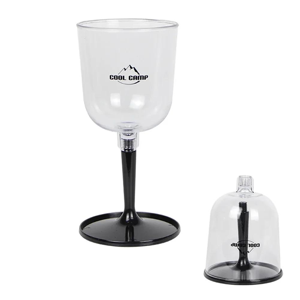 Outdoor Resin Collapsible Wine Glass Portable Detachable Plastic Wine Glasses Fall Resistance Reusable for Camping Tableware