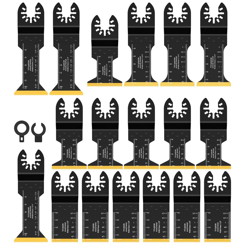 8/24 Pcs Multitool Oscillating Blade Universal Oscillating Saw Blade Set Titanium Bimetal Precision Tooth Blade Cutting Wood PVC
