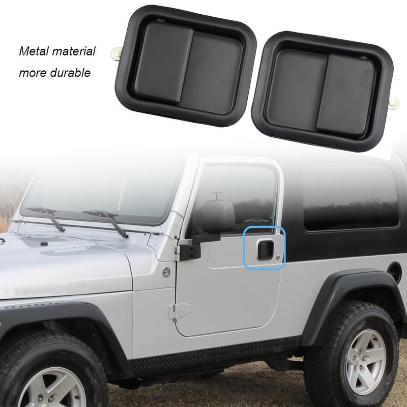 Door Handle Set For 91-96 Jeep Wrangler YJ 97-06 TJ Exterior Interior Left Driver & Right Passenger Side 79540 79541 55176383AE