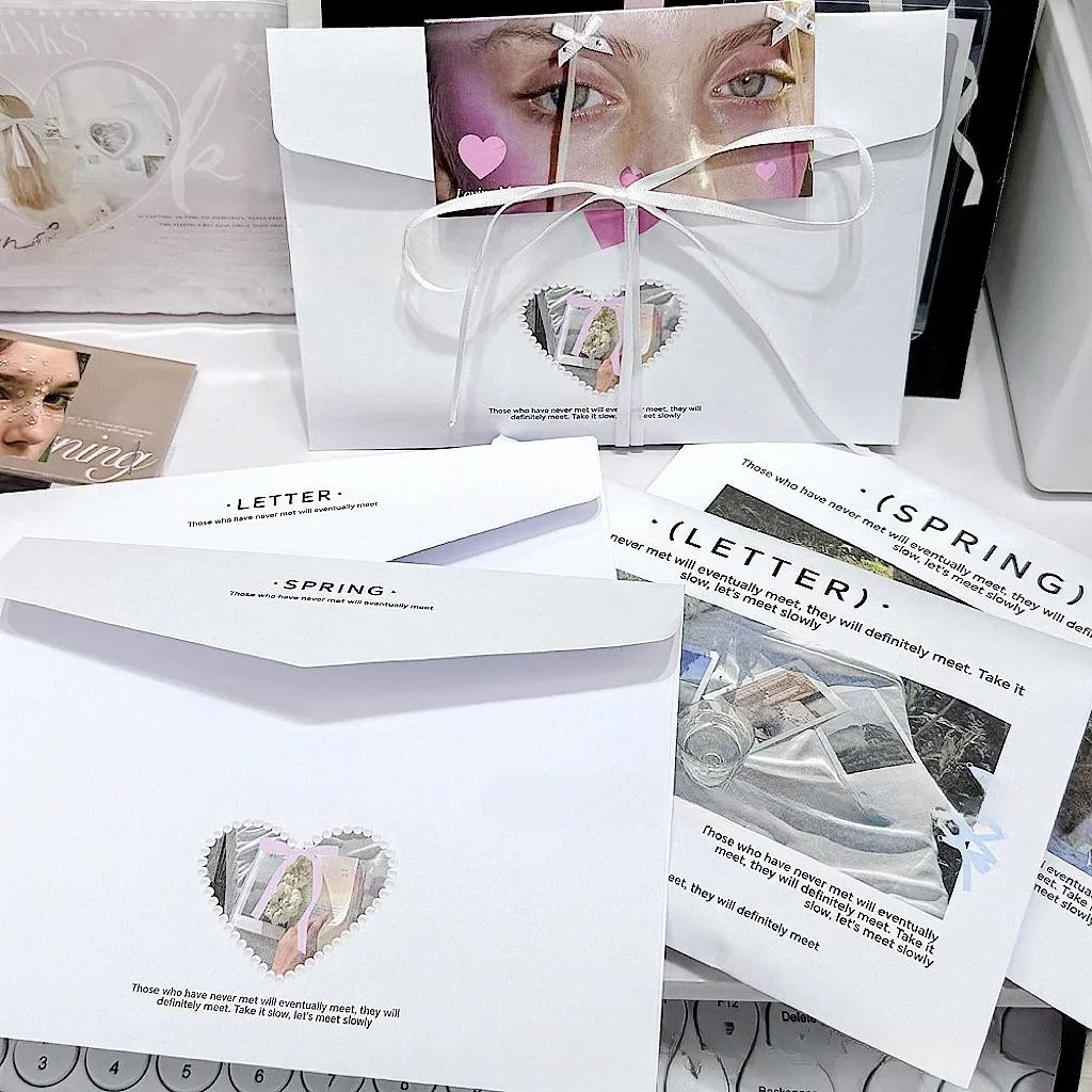 5 шт. Весенняя серия конверт девушка сердце счет материал Ins упаковка DIY крафт-бумага конверт сумка