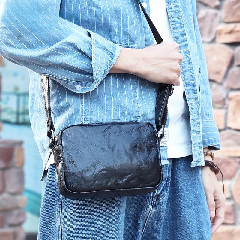 Сумка-мессенджер Crossbody, мужская сумка через плечо из коровьей кожи, мужской рюкзак из натуральной кожи, винтажная сумка через плечо для мужчин