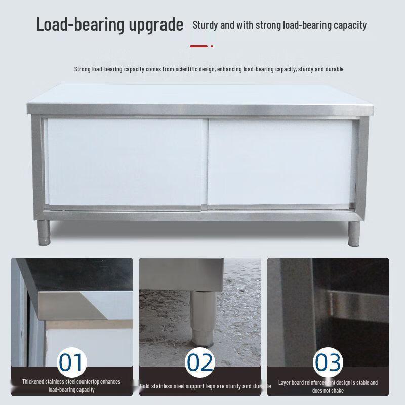 Рабочий стол из нержавеющей стали ZISIZ и шкаф для хранения