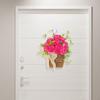 Simulation Chinese Rose Door Basket Wreath Length 35cm Multifunctional Wall Decoration for Window