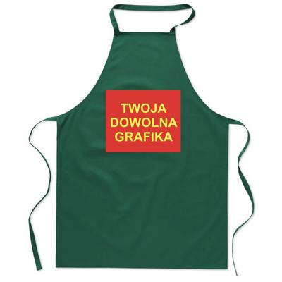 Green Kitchen Apron with Your Own Custom Print, Gift FA_358