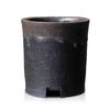 Umekichi Bonsai Cylindrical Bonsai Gold and Shigaraki for Tuberous Hanging Approximately 10cm Supplies, 3.5" Pot, Black, Ware, Wildflowers,