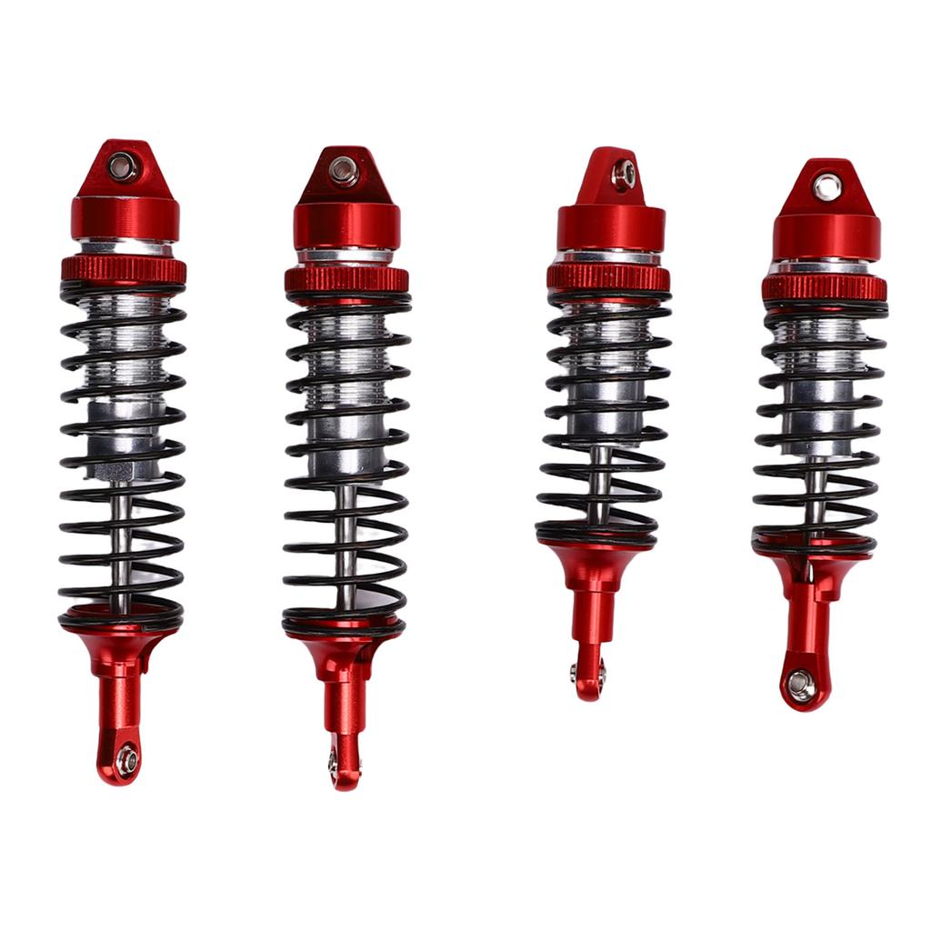 2 Pairs RC Shock Absorber Aluminum Alloy Front Rear Shock Damper Fit for Traxxas Slash 4x4 1 10 Scale RC Crawler Red