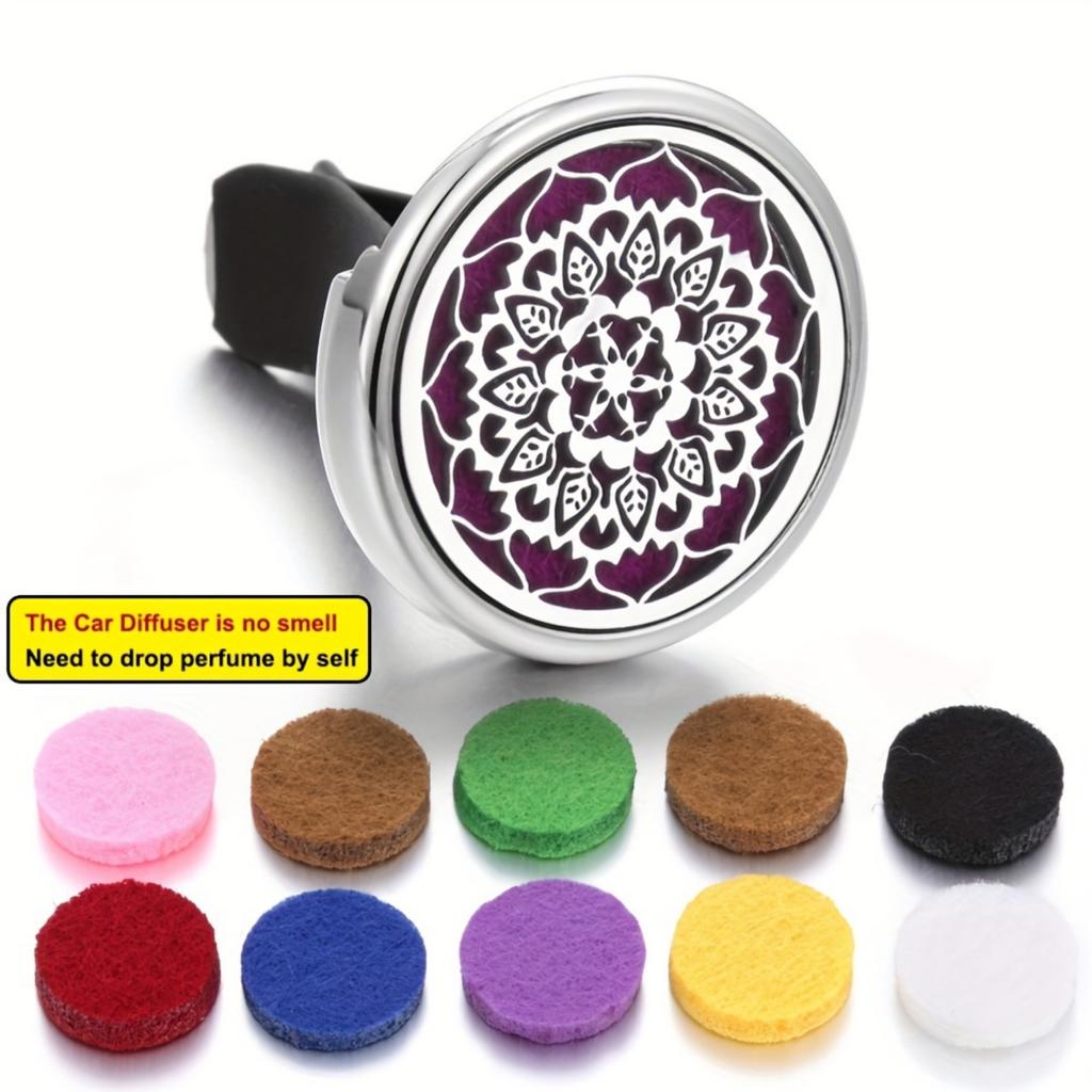 1 шт. Автомобильный ароматерапевтический диффузор-медальон, автомобильный зажим, диффузор эфирных масел, автомобильный зажим для вентиляции, освежитель воздуха, очиститель с 10 шт. смешанных подушечек