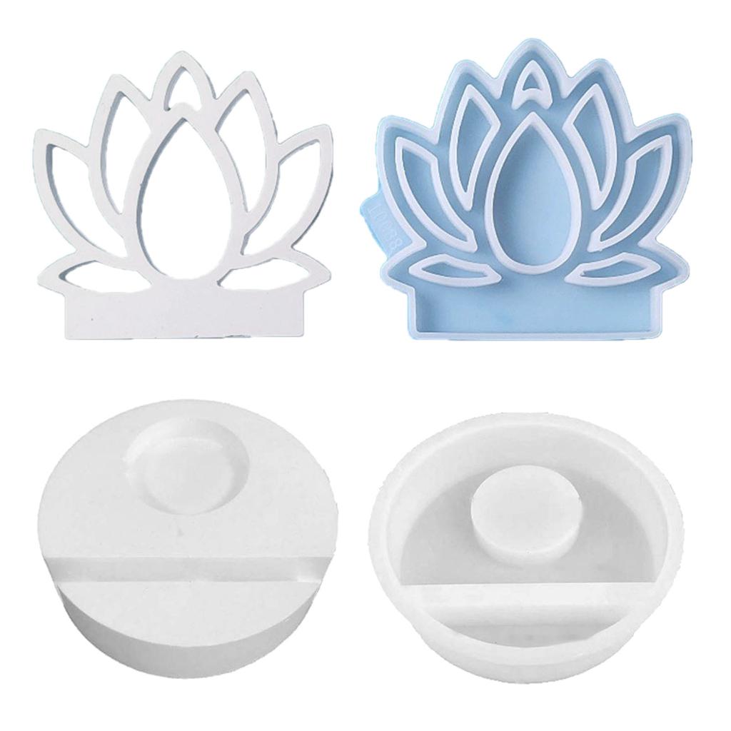 Hollow Flame Candlesticks Resins Moulds Lotus Candle Holder Silicone Molds DIY Heart Castings Moulds Home Decorations