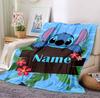 Custom Name Stitch Paradise Flannel Blanket Throw Blanket Soft Warm Sofa Bed Decor Unique Gift