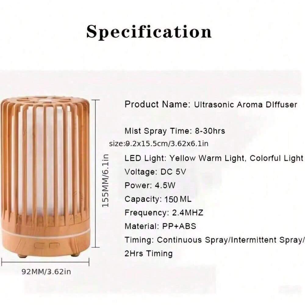 Клетка для птиц Увлажнитель воздуха Аромамашина Ультразвуковой USB Увлажнитель, Диффузор для эфирных масел с красочными ночниками