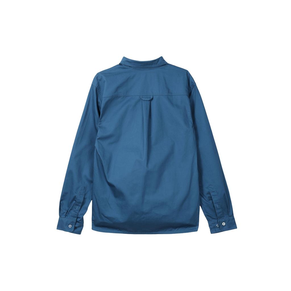 Nike Однотонная рабочая одежда с пуговицами, повседневная однобортная рубашка поло с длинным рукавом, мужские рубашки, промышленный синий FQ0398-457