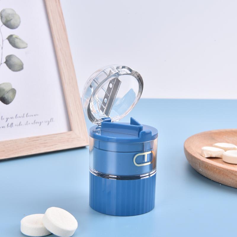 4 In 1 4 Layer Portable Tablet Grinder Pill Cutter Medicine Splitter Box